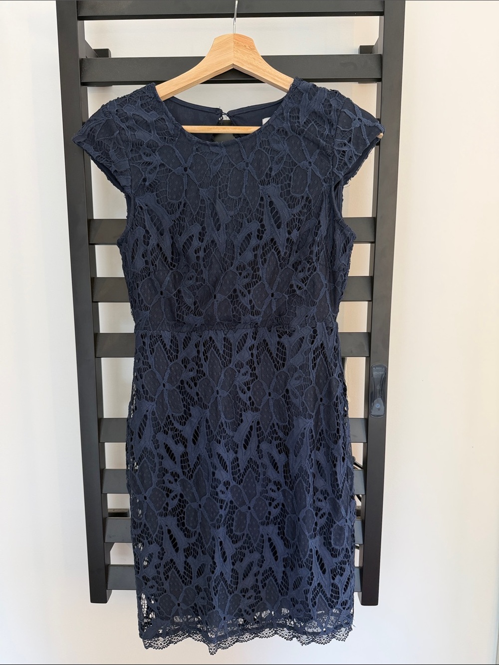 Vero Moda Navy Floral Lace Mini Dress